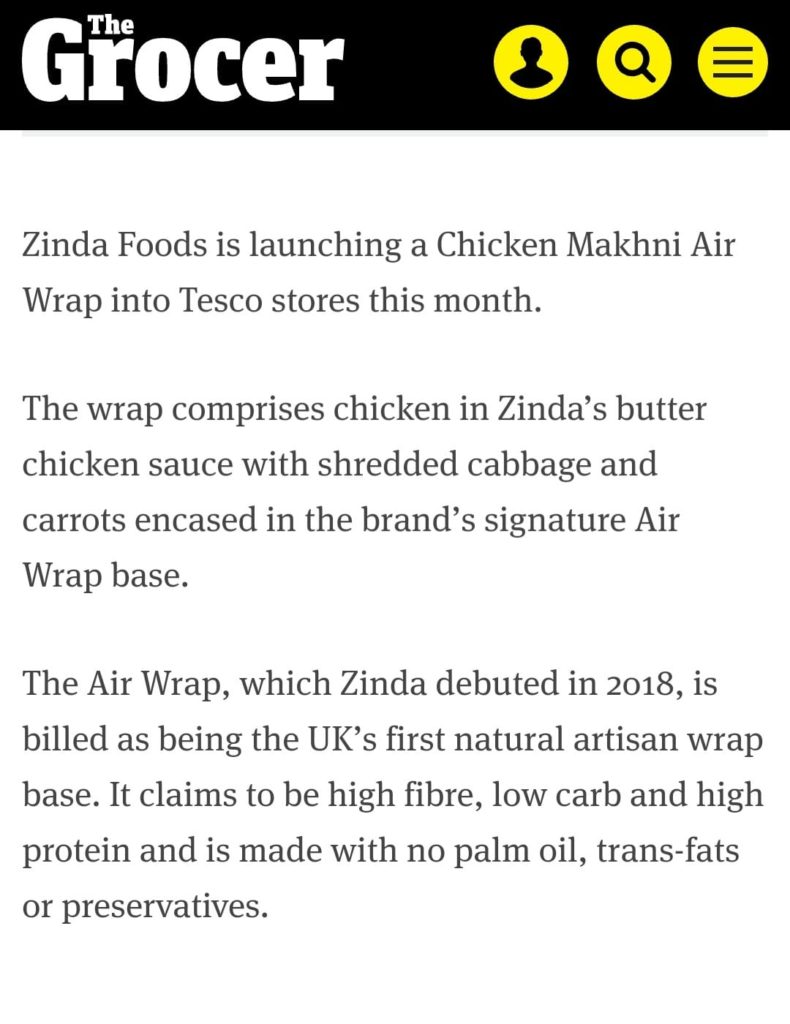 zinda foods chicken makhni