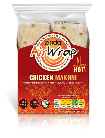 high protein low calorie chicken makhani zinda food wrap tesco uk