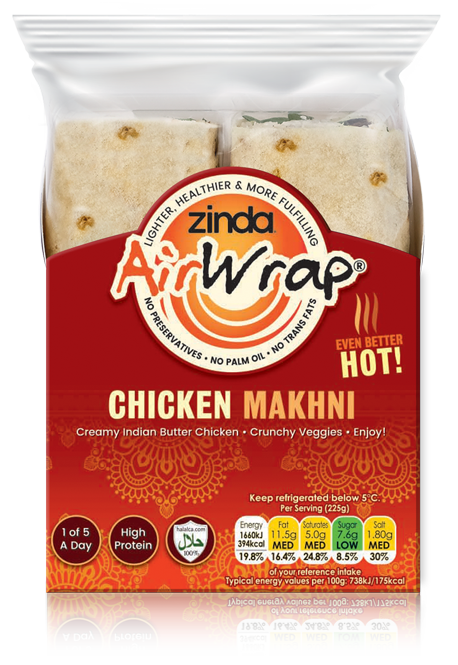 zinda chicken makhani high protein low calorie food wrap tesco uk