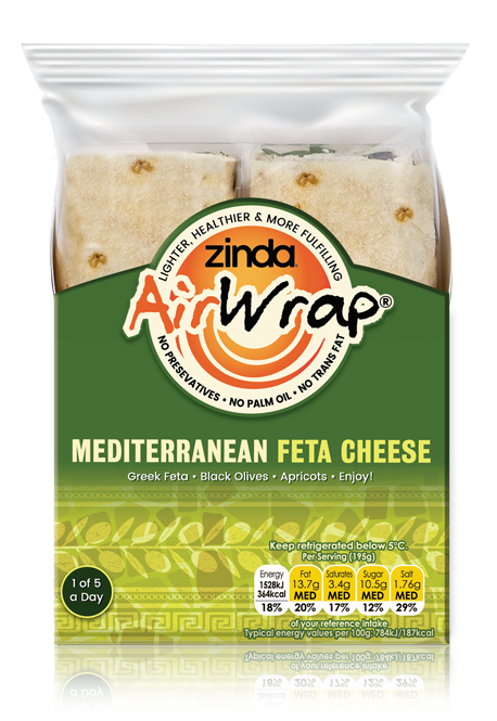 zinda low calorie healthy feta cheese food wrap tesco uk